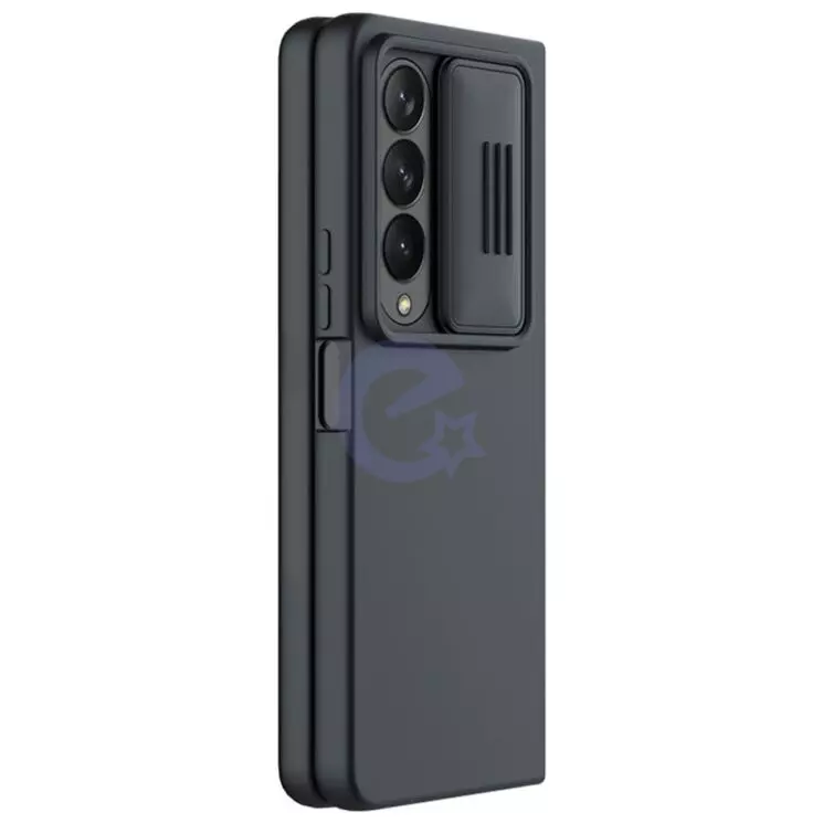 Протиударний чохол бампер Nillkin CamShield Silky Silicone (шторка на камеру) для Samsung Galaxy Z Fold 4 Black (Чорний)