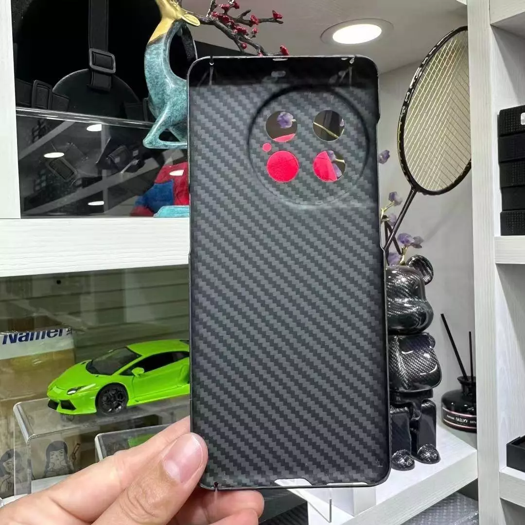 Преміальний чохол бампер для OnePlus 11 Anomaly Carbon Plaid (Відкритий модуль камери) Black (Чорний)