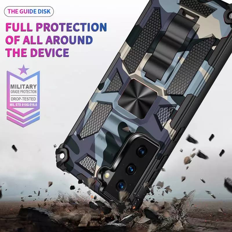 Протиударний чохол бампер для Motorola Moto E13 Anomaly Hybrid Armor (вбудована підставка) Army Blue (Армійський Синій)