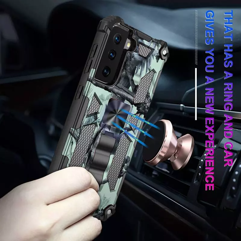 Протиударний чохол бампер для Motorola Moto E13 Anomaly Hybrid Armor (вбудована підставка) Camo / Blue (Камуфляж / Синій)