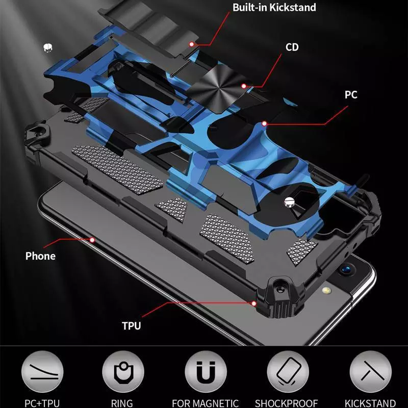 Протиударний чохол бампер для Xiaomi Redmi A1 Plus / Redmi A2+ Anomaly Hybrid Armor (вбудована підставка) Blue (Синій) Протиударний чохол бампер для Xiaomi Redmi A1 Plus / Redmi A2+ Anomaly Hybrid Armor (вбудована підставка) Blue (Синій)
