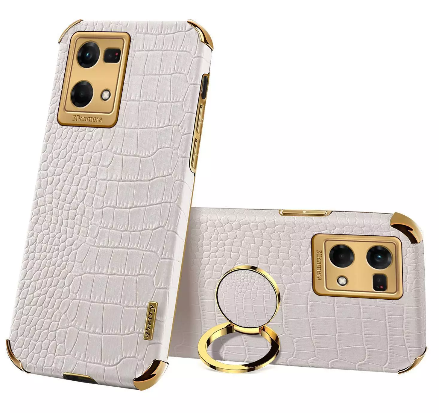 Чехол бампер для Oppo Reno 7 Anomaly X-Case (с кольцом-держателем) White (Белый)