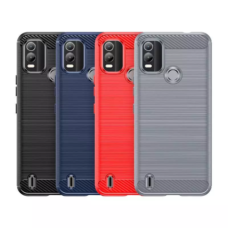 Противоударный чехол бампер для Motorola Moto E13 iPaky Carbon Fiber Blue (Синий)