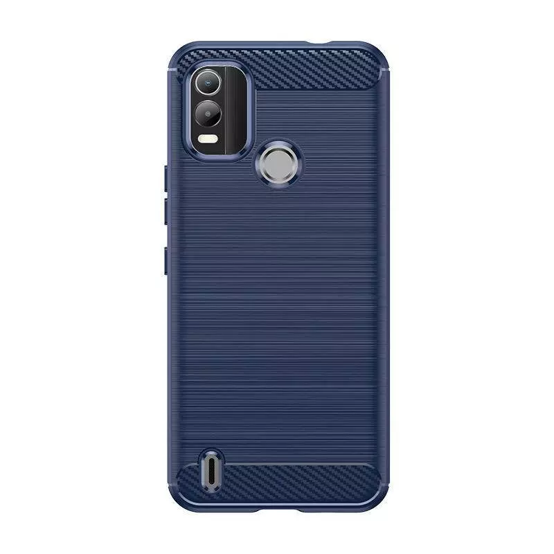 Противоударный чехол бампер для Motorola Moto E13 iPaky Carbon Fiber Blue (Синий)
