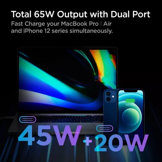 Мережевий зарядний пристрій Spigen PE2007EU Powerarc 2-port PD60W QC3.0 White (Білий) ACH02693