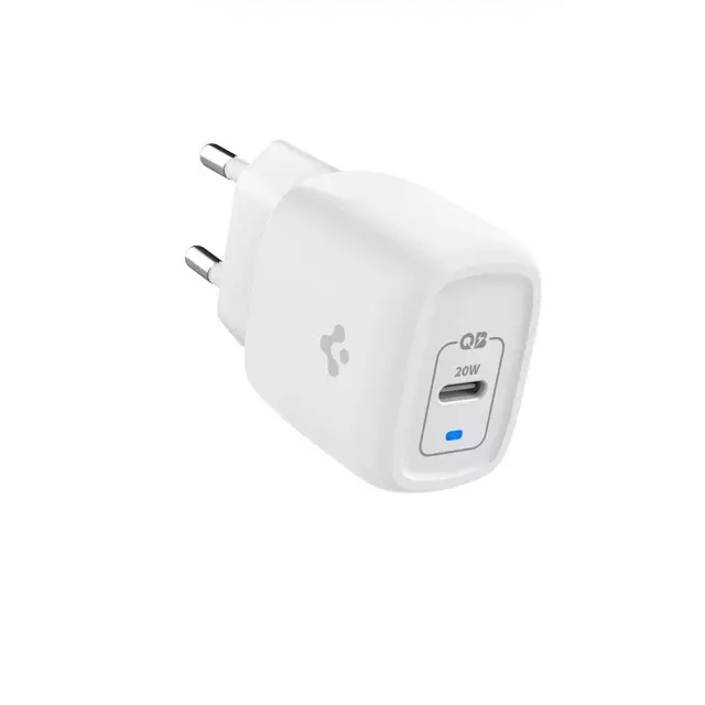 Мережевий зарядний пристрій Spigen USB-C PD 20W with USB-C to Lightning Cable White (Білий) ASE05999