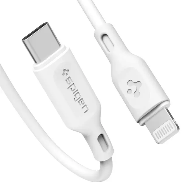 Мережевий зарядний пристрій Spigen USB-C PD 20W with USB-C to Lightning Cable White (Білий) ASE05999