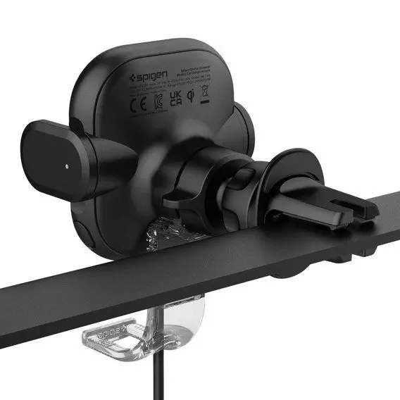 Автомобільний тримач для смартфону Spigen UTS12W OneTap Universal Vent Car Mount Wireless Charger Black (Чорний) ACP05507 Автомобільний тримач для смартфону Spigen UTS12W OneTap Universal Vent Car Mount Wireless Charger Black (Чорний) ACP05507