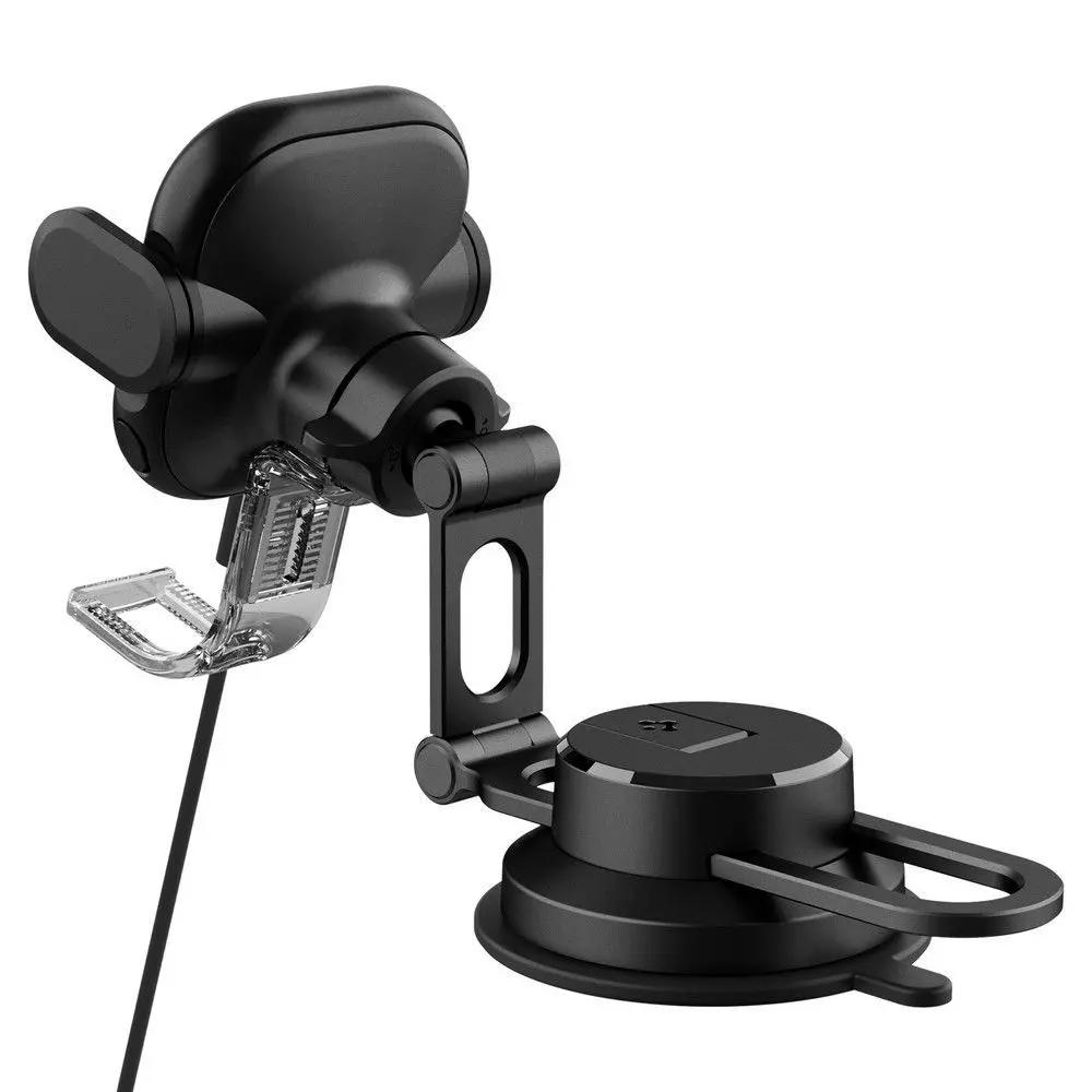 Автомобильный держатель для смартфона Spigen UTS35W Onetap Universal Windshield &amp; Dashboard Car Mount Wireless Charger Black (Черный) ACP01280