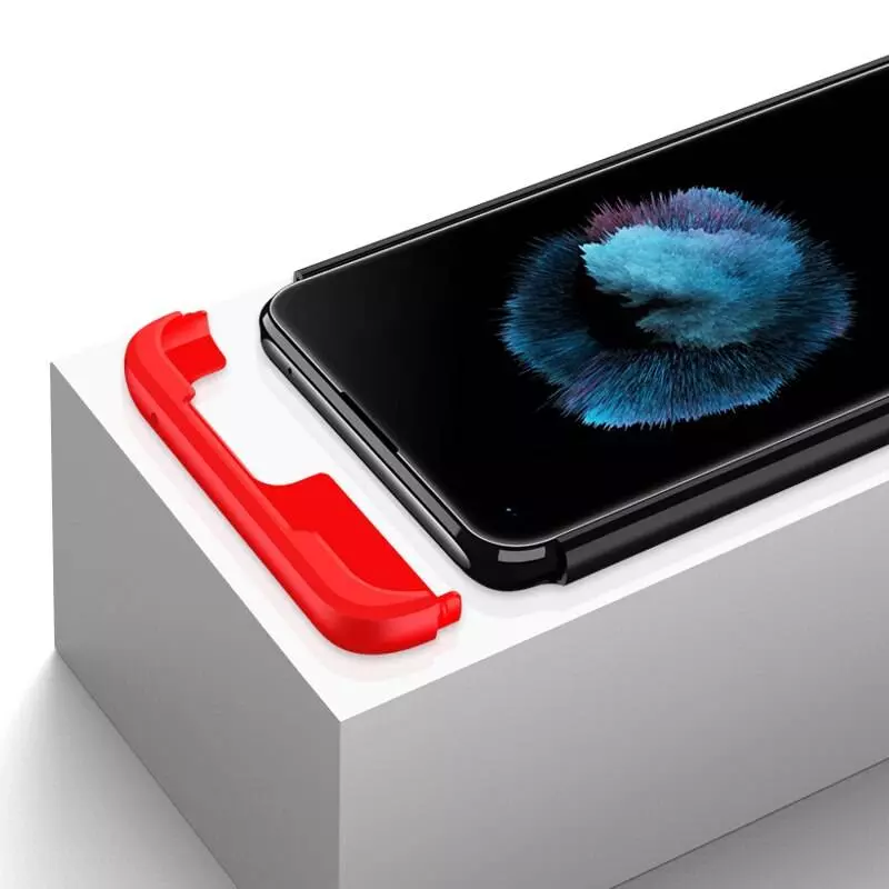 Ультратонкий чехол бампер для Realme 8 / 8 Pro GKK Dual Armor Black / Red (Черный / Красный)