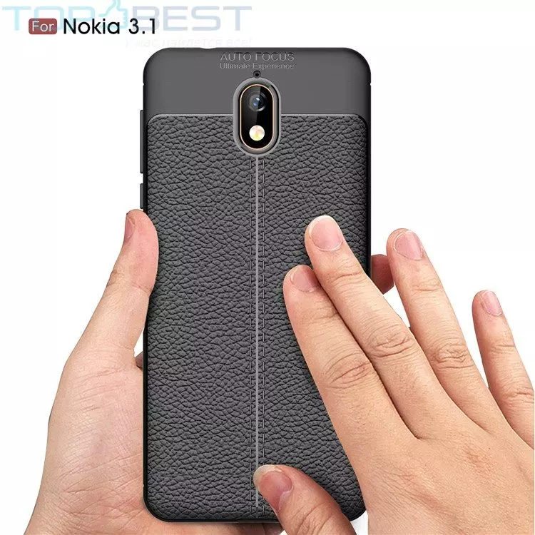 Чехол бампер для Nokia 3.1 Anomaly Leather Fit Grey (Серый)
