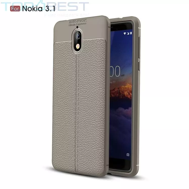 Чехол бампер для Nokia 3.1 Anomaly Leather Fit Grey (Серый)