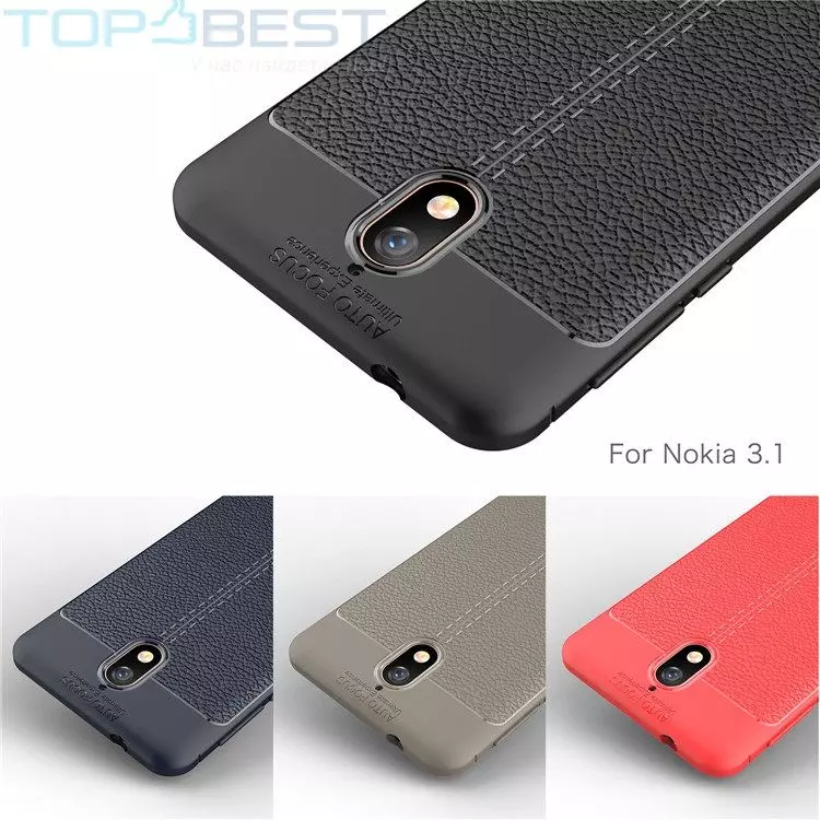 Чехол бампер для Nokia 3.1 Anomaly Leather Fit Grey (Серый)