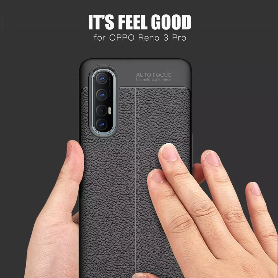 Чехол бампер для Oppo Reno 3 Pro Anomaly Leather Fit Blue (Синий)