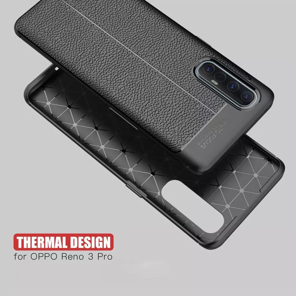 Чехол бампер для Oppo Reno 3 Pro Anomaly Leather Fit Blue (Синий)