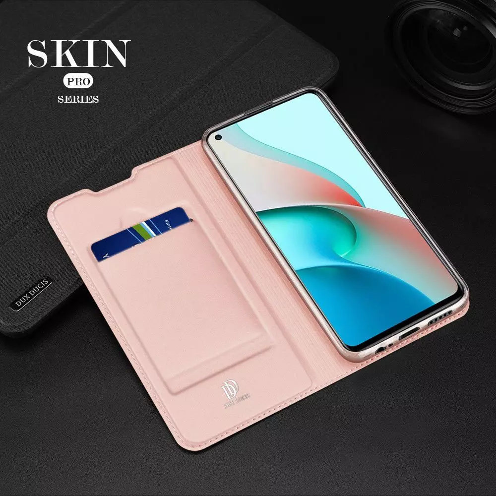 Чехол книжка для Xiaomi Redmi Note 9T Dux Ducis Skin Pro Rose Gold (Розовое Золото)