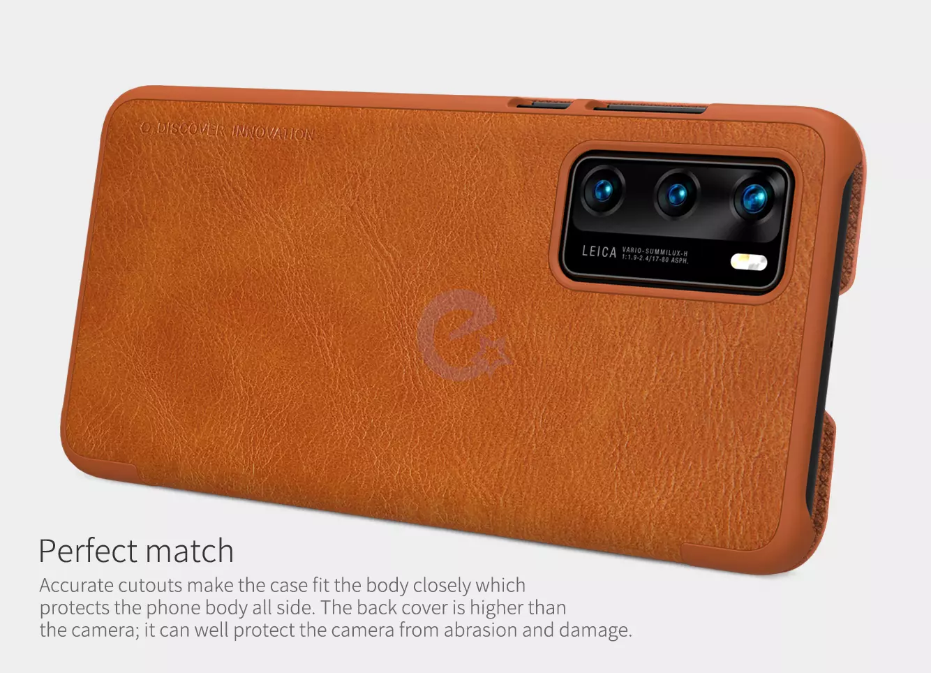 Чехол книжка Nillkin Qin для Huawei P40 Black (Черный)