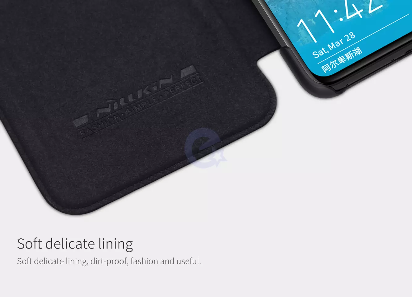 Чехол книжка Nillkin Qin для Huawei P40 Black (Черный)