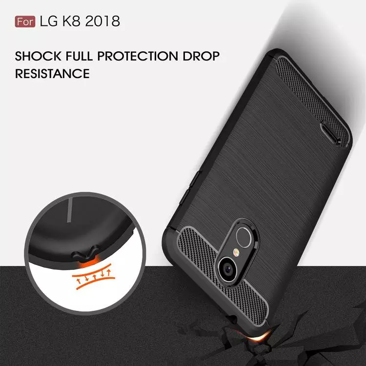 Протиударний чохол бампер для LG K8 2018 iPaky Carbon Fiber Black (Чорний)