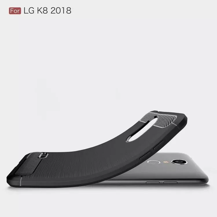 Протиударний чохол бампер для LG K8 2018 iPaky Carbon Fiber Black (Чорний)