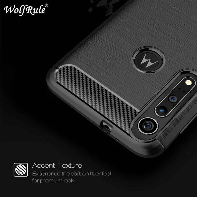 Протиударний чохол бампер для Motorola One Macro / Moto G8 Play iPaky Carbon Fiber Blue (Синій)