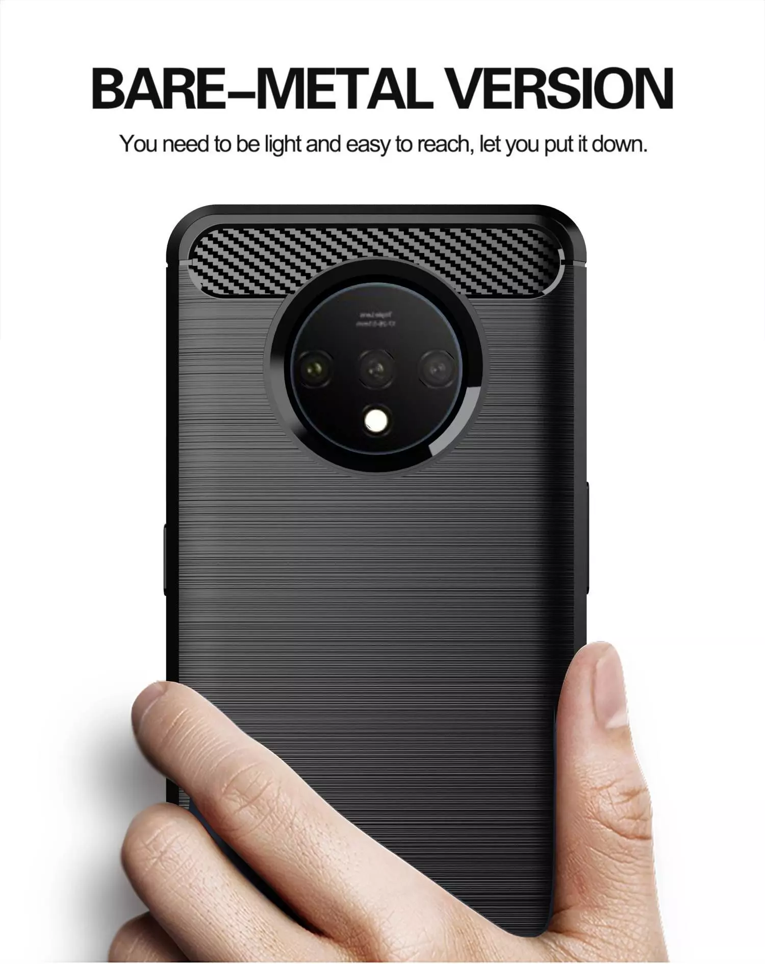 Противоударный чехол бампер для OnePlus 7T iPaky Carbon Fiber Black (Черный)