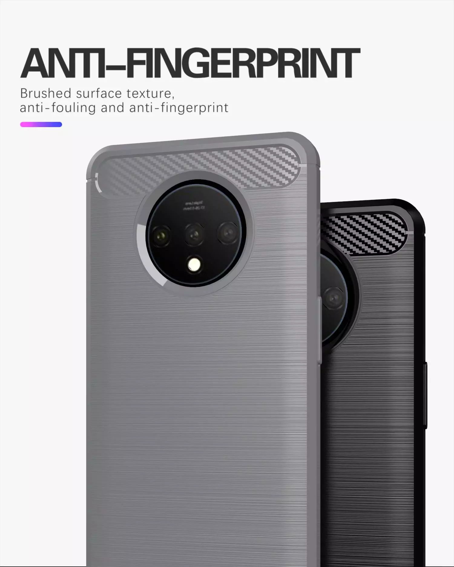 Противоударный чехол бампер для OnePlus 7T iPaky Carbon Fiber Black (Черный)