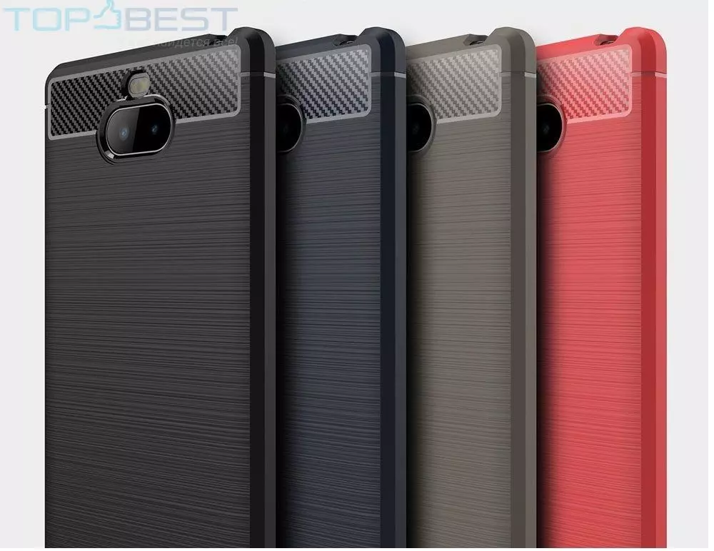 Протиударний чохол бампер для Sony Xperia 10 iPaky Carbon Fiber Black (Чорний)
