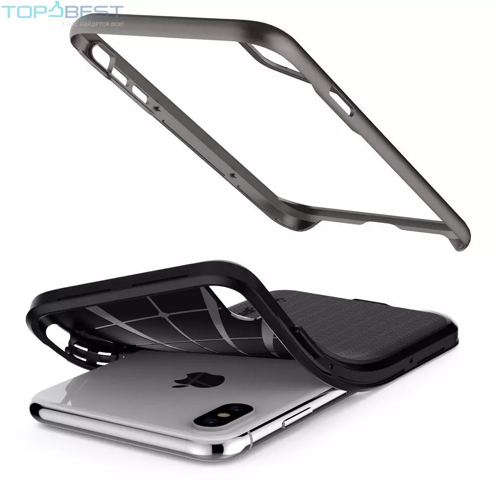 Противоударный чехол бампер Spigen Neo Hybrid для iPhone Xs Max Gunmetal (Оружейный Метал) Противоударный чехол бампер Spigen Neo Hybrid для iPhone Xs Max Gunmetal (Оружейный Метал)