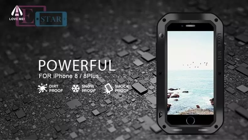 Противоударный чехол бампер Love Mei PowerFull (Со стеклом) для iPhone 7 / iPhone 8 / iPhone SE 2020 / iPhone SE 2022 Yellow (Желтый)