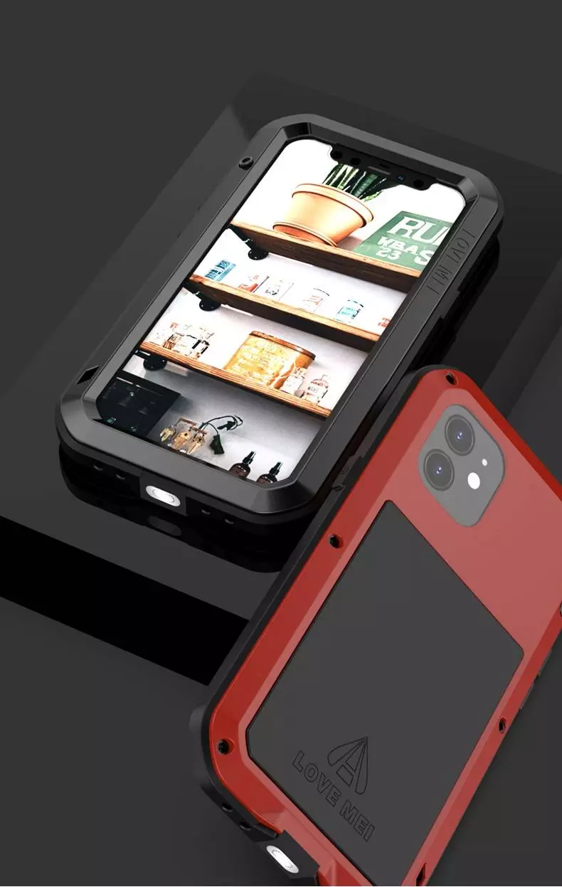 Противоударный чехол бампер Love Mei PowerFull (Со стеклом) для iPhone 12 Yellow (Желтый) Противоударный чехол бампер Love Mei PowerFull (Со стеклом) для iPhone 12 Yellow (Желтый)