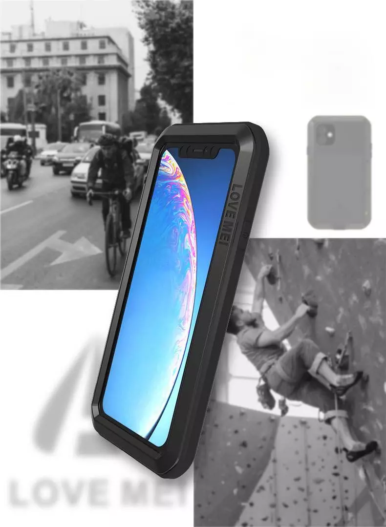 Протиударний чохол бампер Love Mei PowerFull (Зі склом) для iPhone 11 Yellow (Жовтий)