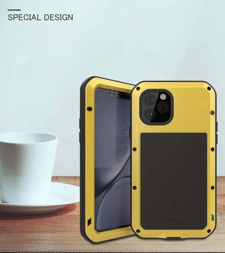 Протиударний чохол бампер Love Mei PowerFull (Зі склом) для iPhone 11 Pro Red (Червоний)