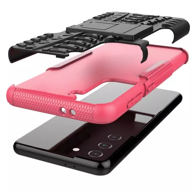 Противоударный чехол бампер для Samsung Galaxy S21 Plus Nevellya Case (встроенная подставка) Pink (Розовый) Противоударный чехол бампер для Samsung Galaxy S21 Plus Nevellya Case (встроенная подставка) Pink (Розовый)