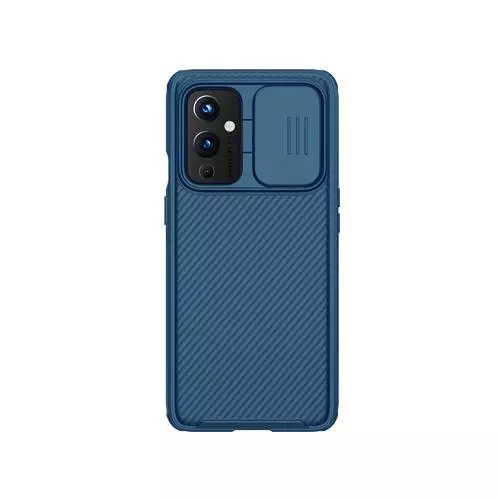 Противоударный чехол бампер Nillkin CamShield Pro (шторка на камеру) для OnePlus 9 (EU/NA) Blue (Синий)