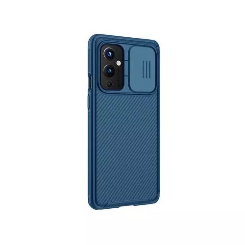 Противоударный чехол бампер Nillkin CamShield Pro (шторка на камеру) для OnePlus 9 (EU/NA) Blue (Синий)
