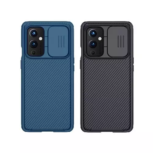Противоударный чехол бампер Nillkin CamShield Pro (шторка на камеру) для OnePlus 9 (EU/NA) Blue (Синий)