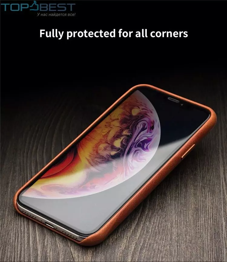 Шкіряний чохол бампер для iPhone Xs Max Qialino Leather Back Case with Metal Buttons Red (Червоний) Шкіряний чохол бампер для iPhone Xs Max Qialino Leather Back Case with Metal Buttons Red (Червоний)