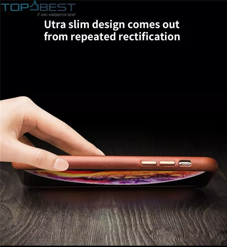 Шкіряний чохол бампер для iPhone Xs Max Qialino Leather Back Case with Metal Buttons Red (Червоний) Шкіряний чохол бампер для iPhone Xs Max Qialino Leather Back Case with Metal Buttons Red (Червоний)