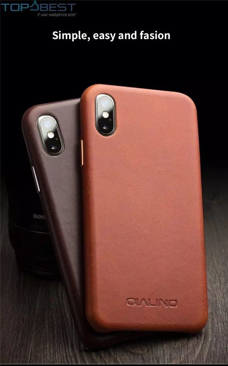 Шкіряний чохол бампер для iPhone Xs Max Qialino Leather Back Case with Metal Buttons Red (Червоний) Шкіряний чохол бампер для iPhone Xs Max Qialino Leather Back Case with Metal Buttons Red (Червоний)
