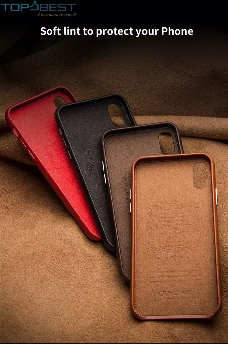 Шкіряний чохол бампер для iPhone Xs Max Qialino Leather Back Case with Metal Buttons Red (Червоний) Шкіряний чохол бампер для iPhone Xs Max Qialino Leather Back Case with Metal Buttons Red (Червоний)