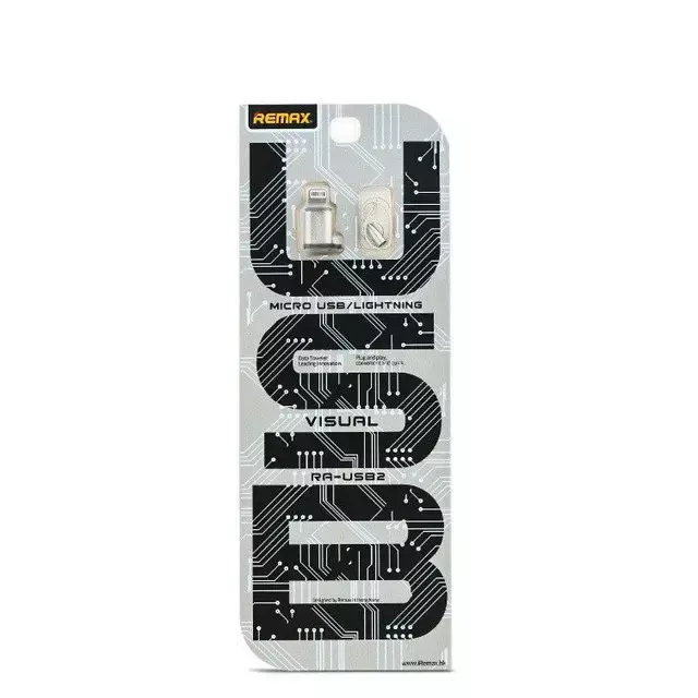 Перехідник OTG Remax Visual Micro / Lightning Silvery (Сріблястий) RA-USB2