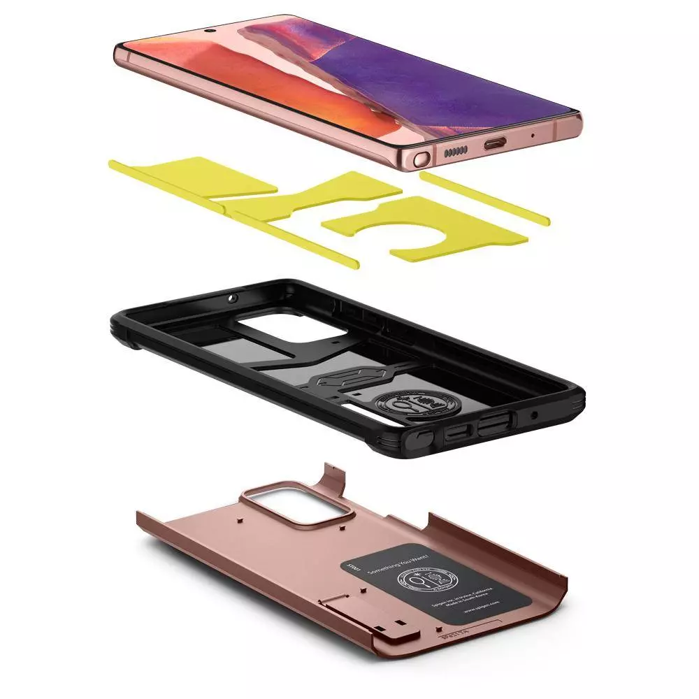 Противоударный чехол бампер Spigen Tough Armor (встроенная подставка) для Samsung Galaxy Note 20 Green (Зеленый)