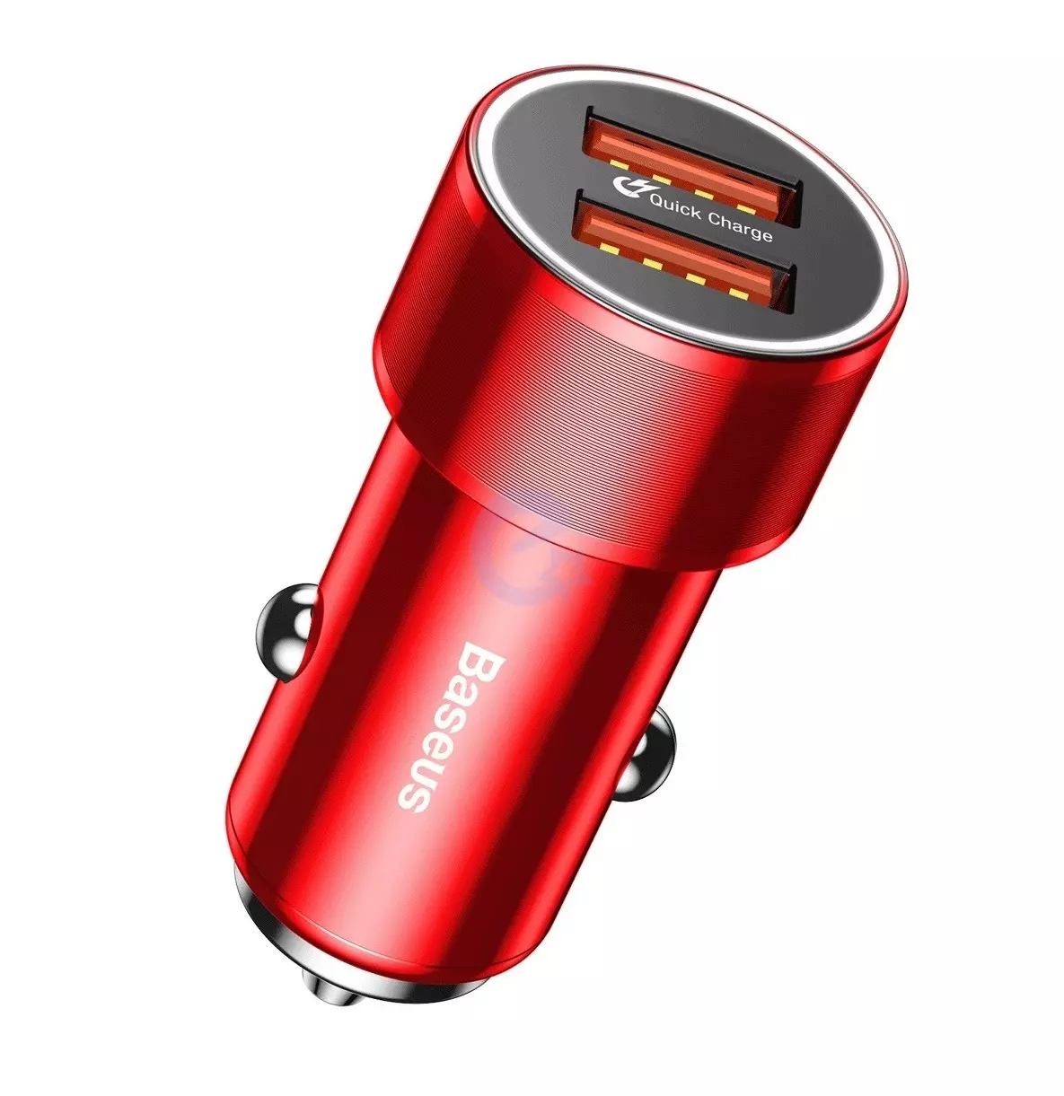 Автомобільна зарядка від прикурювача Baseus Small Screw Dual-USB Black 36W Red (Червоний) CAXLD-B09