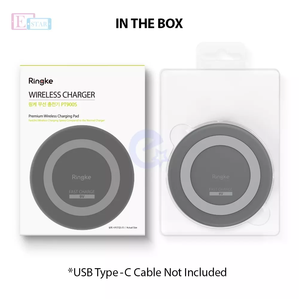 Беспроводная зарядка Ringke PT900S Wireless Charger для смартфонов Gray (Серый) 8809550349483
