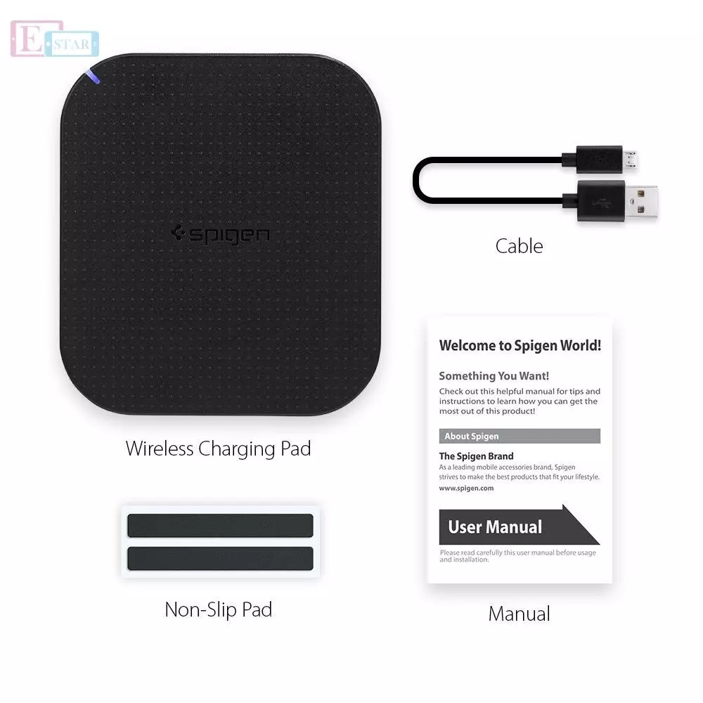 Беспроводное зарядное устройство Spigen Qi Wireless Charging Pad F302W Black (Черный) 000CH20765 Беспроводное зарядное устройство Spigen Qi Wireless Charging Pad F302W Black (Черный) 000CH20765