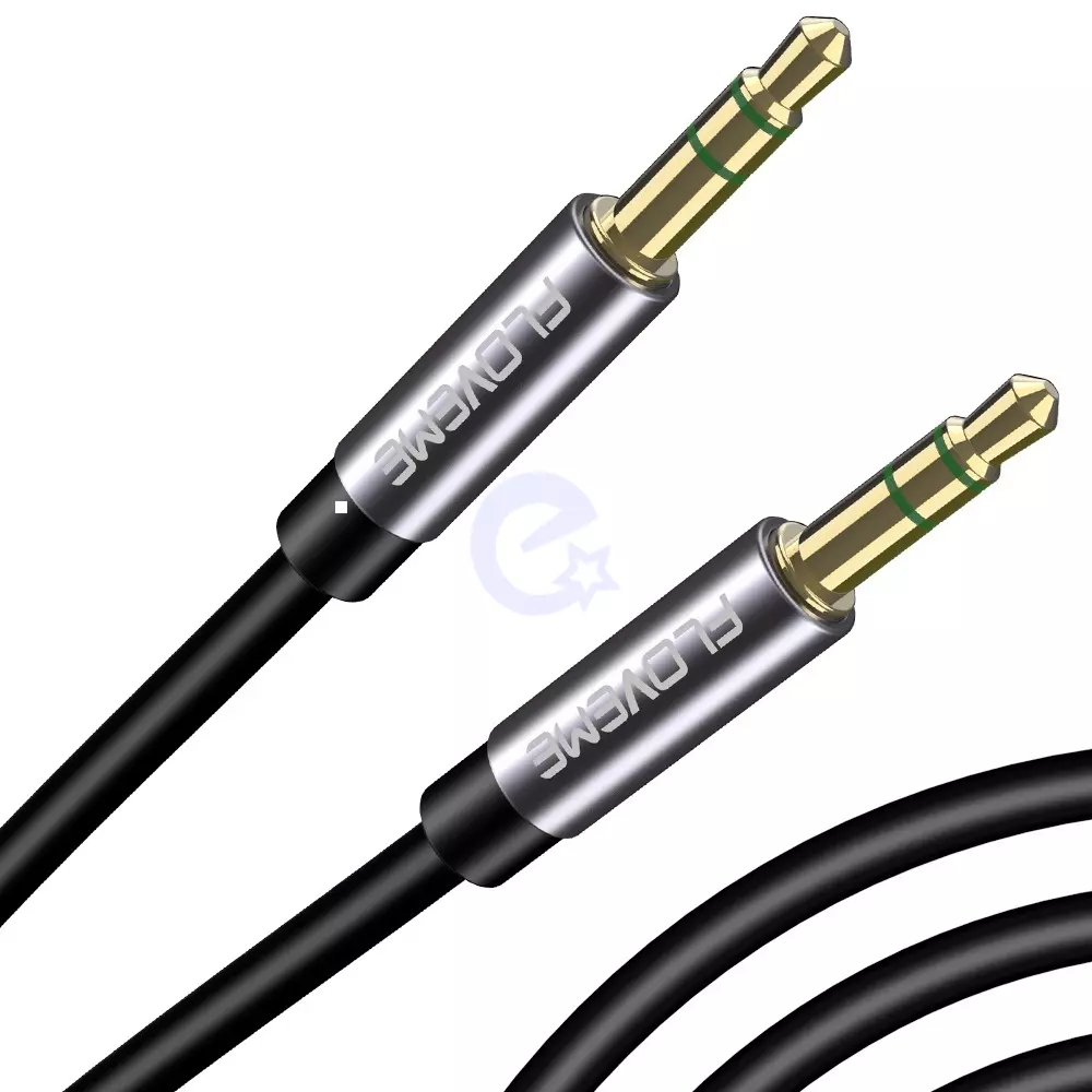 Кабель AUX Floveme Jack 3,5 мм (папа-папа) для смартфонов Black (Черный) Кабель AUX Floveme Jack 3,5 мм (папа-папа) для смартфонов Black (Черный)