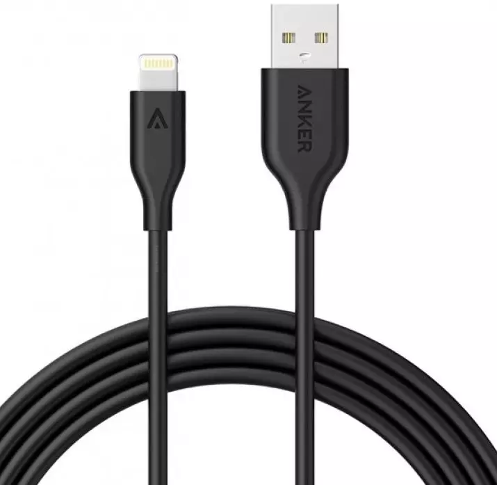 Кабель Anker Powerline Lightning - 1.8м V3 Black (Чорний) A8112H12 Кабель Anker Powerline Lightning - 1.8м V3 Black (Чорний) A8112H12