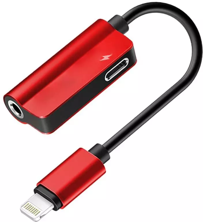 Адаптер Rock Lightning Metal Charge&Audio 2 in 1 version A Red (Червоний) RCB0587 Адаптер Rock Lightning Metal Charge&Audio 2 in 1 version A Red (Червоний) RCB0587
