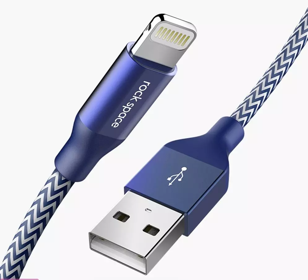 Кабель для зарядки и передачи данных Rock Space M4 Metal Charge & Sync round cable Blue (Синий) Кабель для зарядки и передачи данных Rock Space M4 Metal Charge & Sync round cable Blue (Синий)